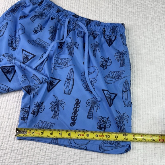 Nike Sportswear Men's Club Woven Track Shorts Nylon Shiny Blue Print Sz S Rare - Picture 9 of 10